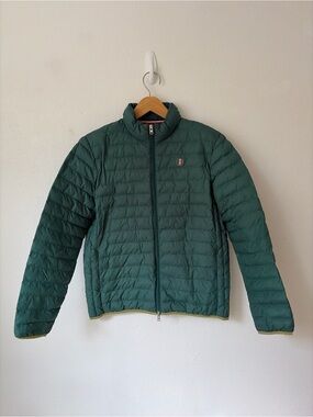 Serge Blanco | Men’s Green Puffer Quilted Down Jacket
